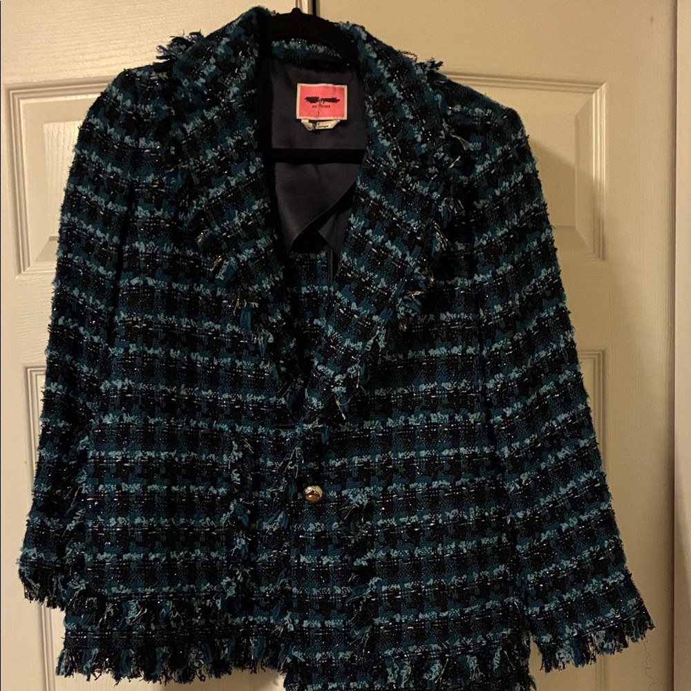 Kate Spade Navy and Black and silverTweed Blazer Brand new without tag .